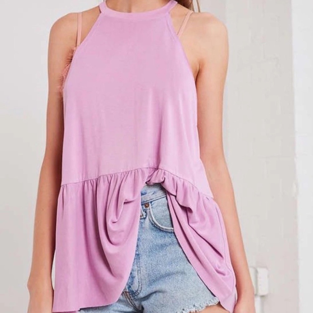 Kimchi Blue Women's Halter Tank Purple Lux Urban Outfitters Size Small